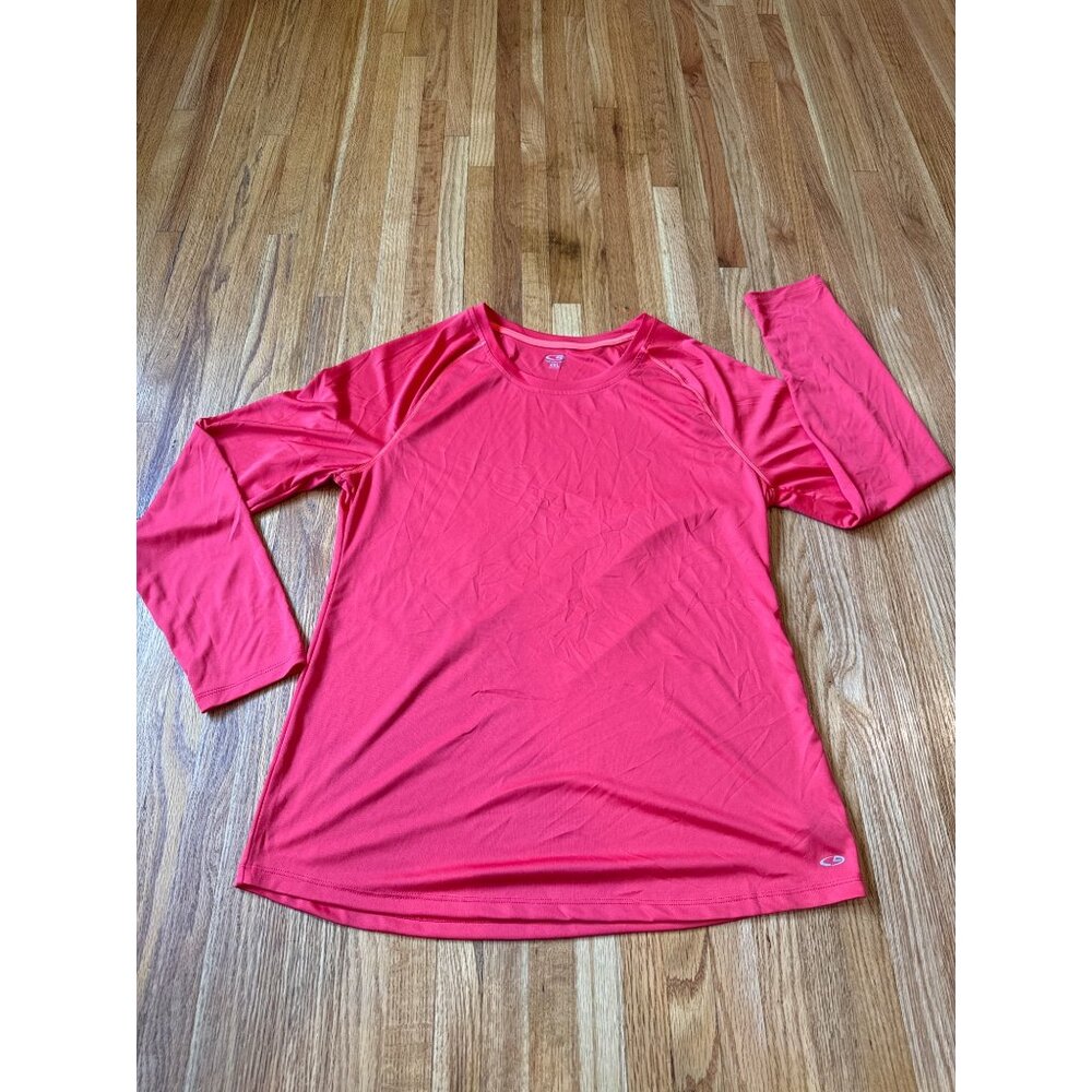 Champion Long Sleeve Activewear Red Performance Shirt XXL 100% Polyester